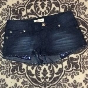 Jake Jeans Short Blue Denim Bling Pockets Size 3